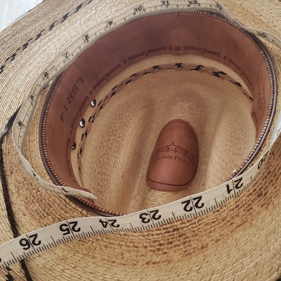The Lonestar® one size beautifully crafted cattleman pinto palm hats - Picture 4 of 12
